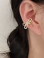 thumb Brass Cubic Zirconia Bowknot Minimalist Clip Earring 1
