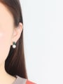 thumb Copper Imitation Pearl Square Glass stone Minimalist Stud Trend Korean Fashion Earring 1