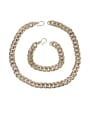 thumb Brass  Hollow Geometric chain Vintage Necklace 4