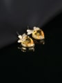 thumb Brass Cubic Zirconia Heart Luxury Cluster Earring 1