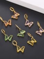 thumb Brass Glass Stone Multi Color Butterfly Minimalist Huggie Earring 1
