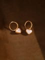 thumb Brass Enamel Heart Minimalist Huggie Earring 1