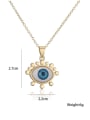 thumb Brass Rhinestone Enamel  Vintage Evil Eye Pendant Necklace 1