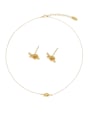 thumb Brass Minimalist Bowknot  Earring and Necklace Set 0