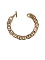 thumb Brass Geometric Vintage Hollow chain Bracelet 0