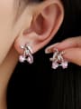 thumb Brass Cubic Zirconia Friut Cute Stud Earring 1