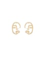 thumb Copper  Minimalist  Hollow Face Stud Trend Korean Fashion Earring 0