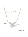 thumb Titanium Steel Cubic Zirconia Butterfly Dainty Necklace 1