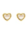 thumb Brass Shell Heart Minimalist Clip Earring 0