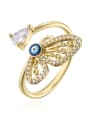 thumb Brass Cubic Zirconia Butterfly Vintage Band Ring 0