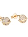 thumb Brass Ball  Cubic Zirconia Earring and Necklace Set 4