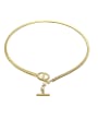 thumb Brass Imitation Pearl Tassel Hip Hop Lariat Necklace 0