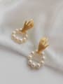 thumb Copper Imitation Pearl  Ethnic Palm Abstract   Stud Trend Korean Fashion Earring 2