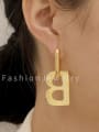 thumb Brass Hollow Smooth Letter Vintage Huggie Trend Korean Fashion Earring 1