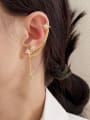 thumb Brass Cubic Zirconia Star Minimalist Ear Cuff Earring 2
