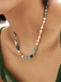 thumb Brass Freshwater Pearl Irregular Vintage Beaded Necklace 1