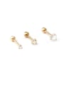 thumb Stainless steel Cubic Zirconia Geometric Hip Hop Stud Earring (Single Only One) 4