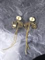 thumb Brass Cubic Zirconia Enamel Tassel Dainty Threader Earring 3