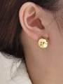 thumb Brass  Minimalist  Smooth Geometric  Stud Earring 1