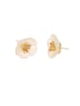 thumb Brass Resin Flower Cute Stud Earring 3