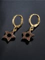 thumb Brass Cubic Zirconia Five-pointed star Vintage Huggie Earring 1