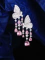 thumb Brass Cubic Zirconia Butterfly Statement Cluster Earring 1