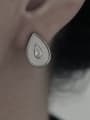 thumb Brass Cubic Zirconia Water Drop Vintage Stud Earring 1