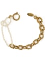 thumb Brass Imitation Pearl Geometric Vintage Beaded Bracelet 3