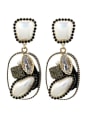 thumb Brass Imitation Pearl Geometric Vintage Drop Earring 1