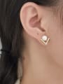 thumb Brass Cubic Zirconia Irregular Minimalist Stud Earring 1