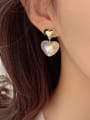 thumb Brass Heart Dainty Stud Earring 1