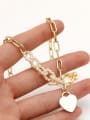 thumb Brass Imitation Pearl Heart Minimalist Trend Korean Fashion Necklace 2