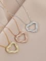 thumb Brass Cubic Zirconia Heart Dainty Necklace 1