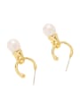 thumb Brass Imitation Pearl Water Drop Minimalist Drop Earring 2