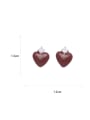 thumb Brass Enamel Minimalist Heart Earring and Necklace Set 4