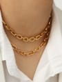 thumb Brass Hollow Geometric Chain Vintage Link Bracelet 1