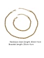 thumb Titanium Steel Geometric Vintage Twist chain bracelet Necklace 3