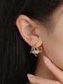 thumb Brass Shell Irregular Minimalist Stud Earring 1
