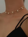 thumb Brass Imitation Pearl Geometric Vintage Beaded Necklace 2