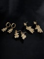 thumb BrassCubic Zirconia  Bear Vintage Stud Earring 0