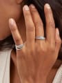 thumb Stainless steel Geometric Minimalist Band Ring 3