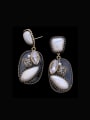 thumb Brass Imitation Pearl Geometric Vintage Drop Earring 0