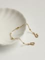 thumb Brass Freshwater Pearl chain Vintage Link Bracelet 1