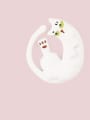 thumb Alloy White Enamel Cat Cute Stud Earring 3
