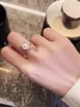thumb Alloy +Imitation Pearl White Cat Trend Spoon Ring/Free Size Ring 1