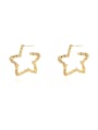thumb Copper Fashionable and irregular Pentagram  hollow Trend Korean Fashion Earrings 0