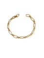 thumb Brass Hollow Geometric Chain Minimalist Link Bracelet 3