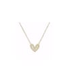 thumb Brass Cubic Zirconia Heart Dainty Necklace 0