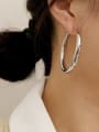 thumb Brass Smooth Geometric Minimalist Hoop Trend Korean Fashion Earring 2
