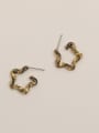 thumb Brass Geometric Vintage Hoop Trend Korean Fashion Earring 0